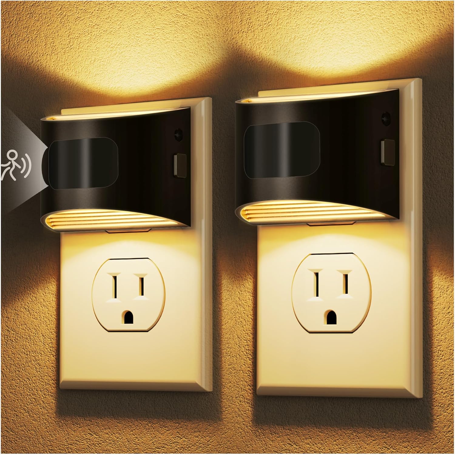 DORESshop LED Night Light[2 Pack], Night Lights Plug into Wall, 3 Level Brightness Adjustable Plug in Night Light, Dusk to Dawn Sensor, Nightlights for Adults, Bedroom, Bathroom, Hallway, 3000K
