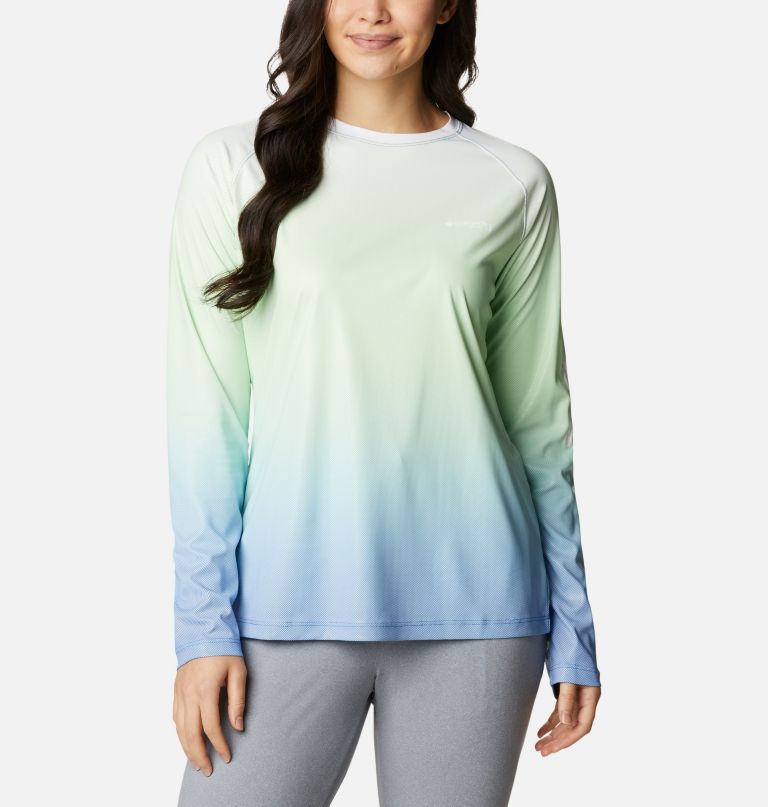 Columbi Women' PF Tida Deflector Printe Lon Sleev Shirt