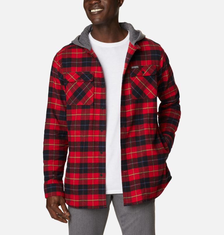 Columbi Men' Flar Gun Stretc Flanne Hoodie