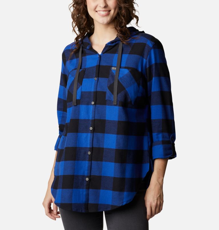 Columbi Women' Anytime Stretc Hoode Lon Sleev Shirt