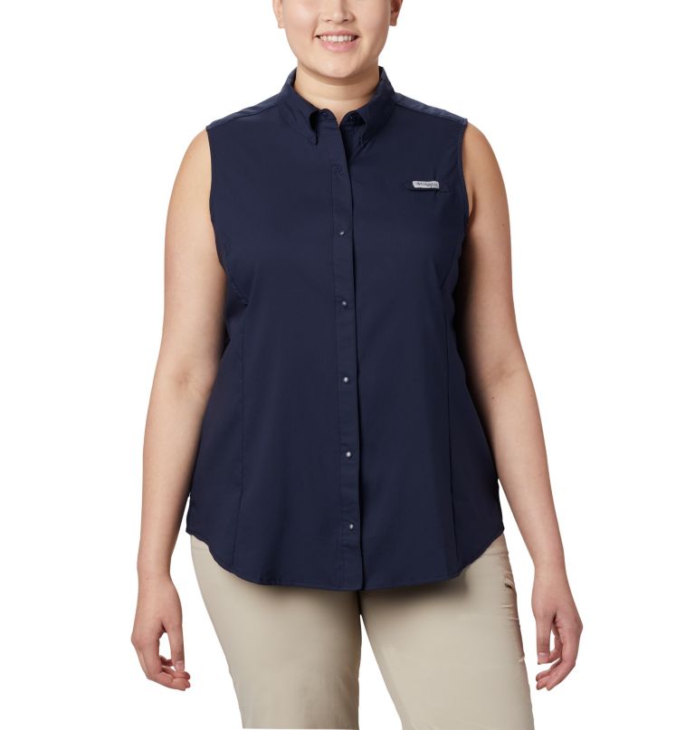 Columbi Women' PF Tamiami Sleeveles Shir Plu Size