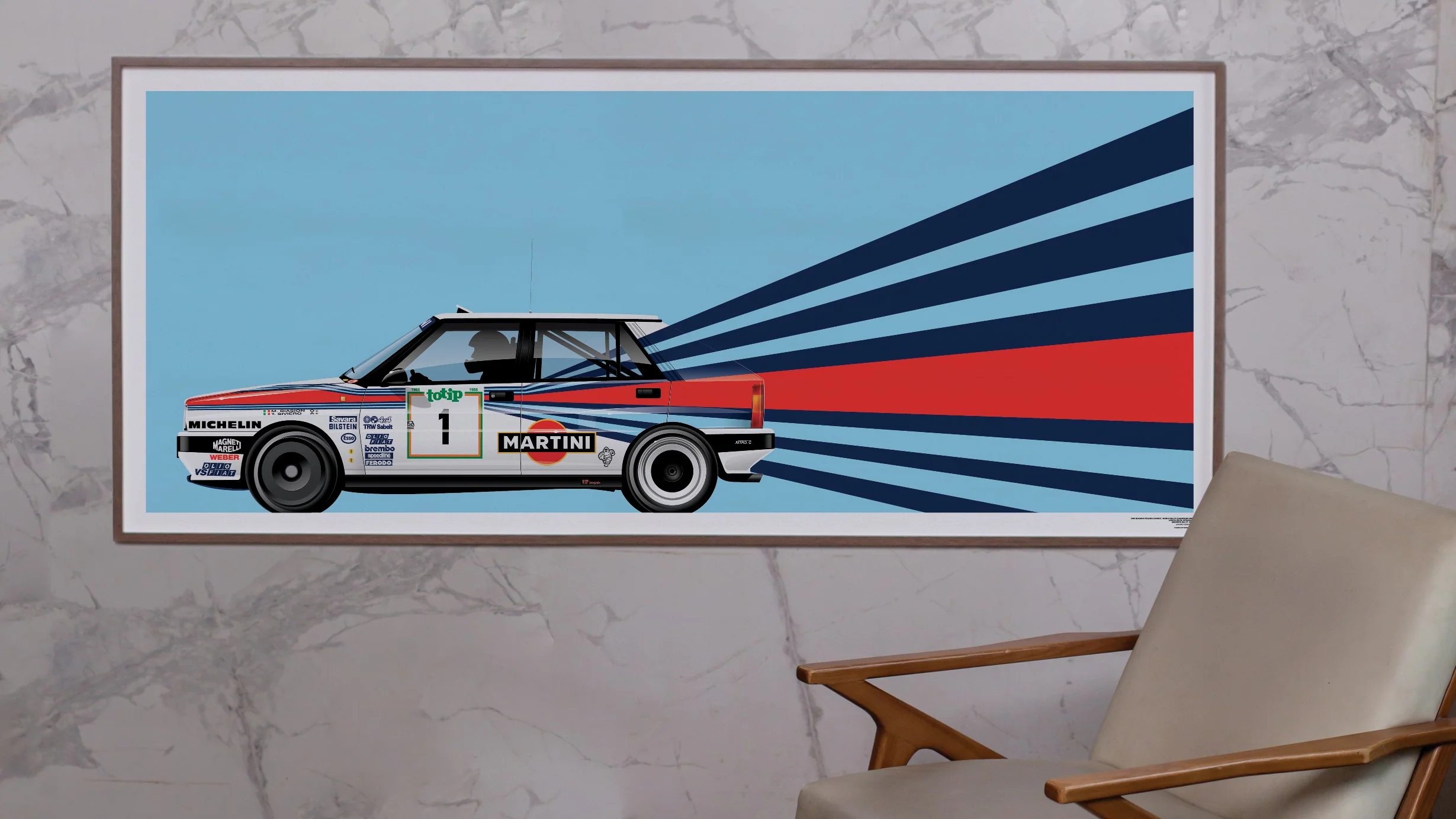 Miki Biasion-Tiziano Siviero, World Rally Champions 1988, Lancia Delta Integrale, Sanremo Rally 1988 - Big Format