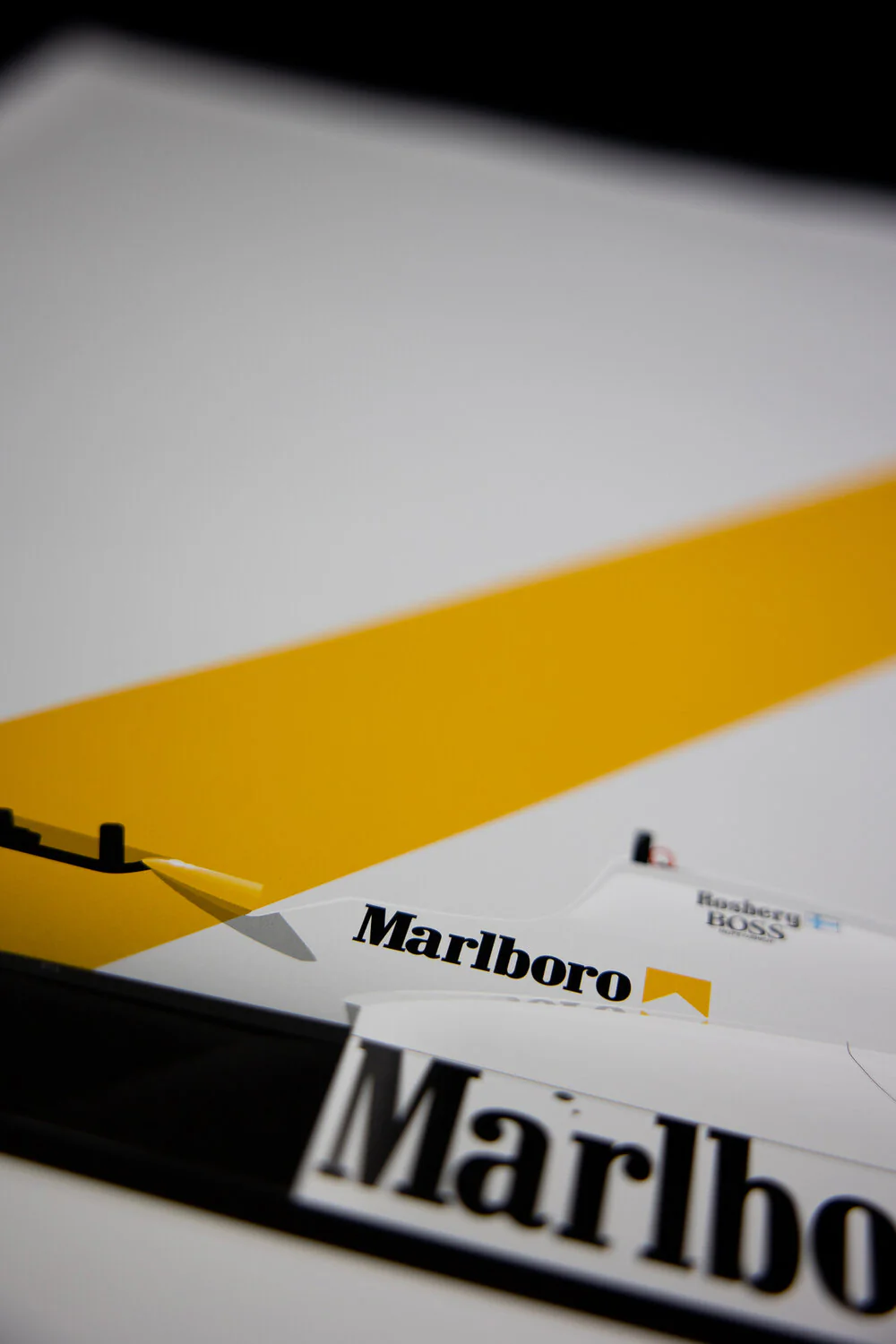 Keke Rosberg, white and yellow Mclaren MP4/2C Tag Porsche, 1986 Portuguese Grand Prix