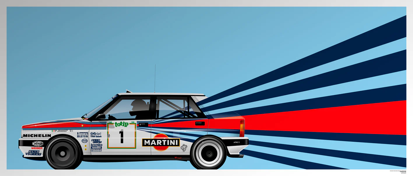 Miki Biasion-Tiziano Siviero, World Rally Champions 1988, Lancia Delta Integrale, Sanremo Rally 1988 - Big Format