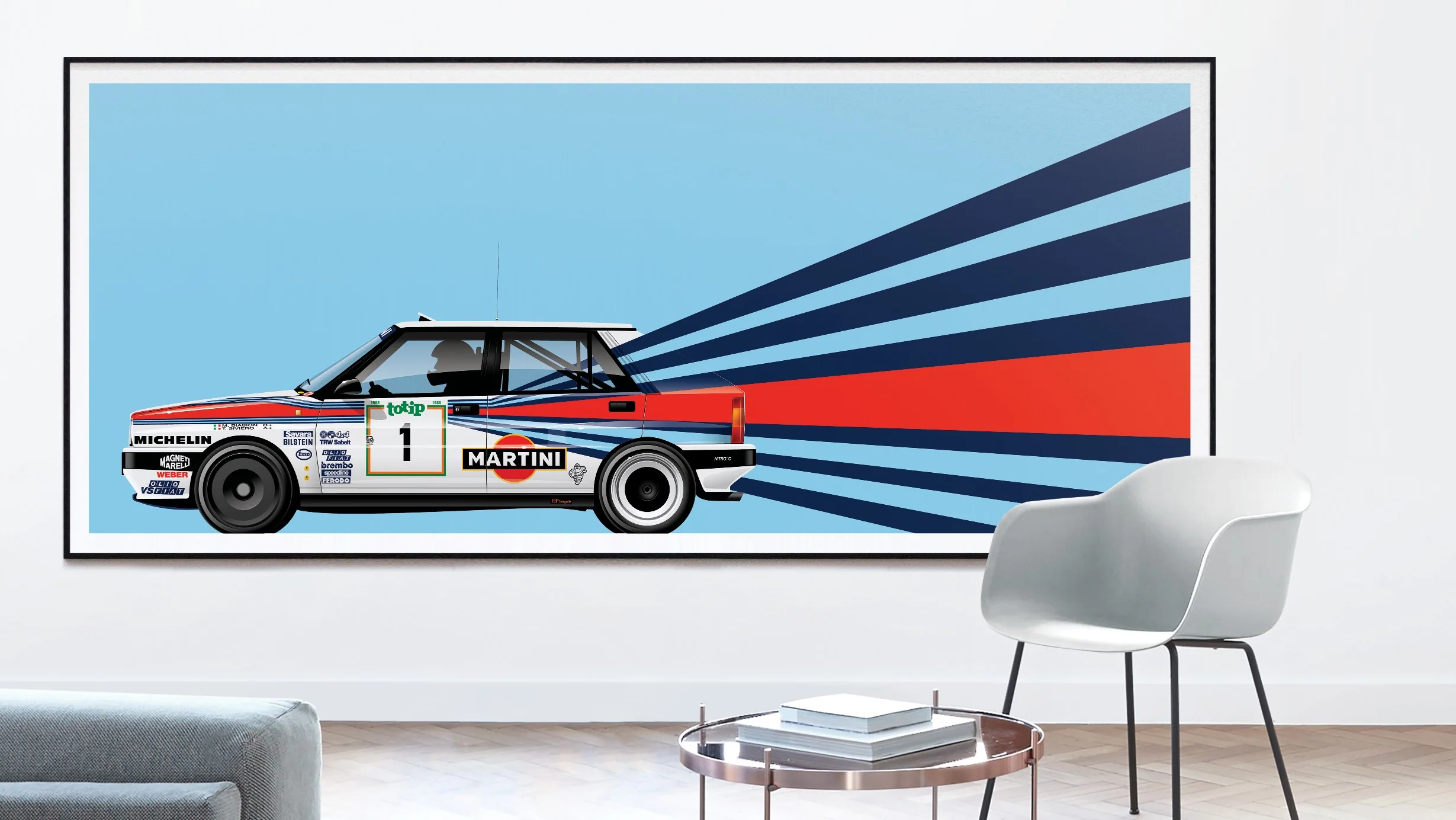 Miki Biasion-Tiziano Siviero, World Rally Champions 1988, Lancia Delta Integrale, Sanremo Rally 1988 - Big Format