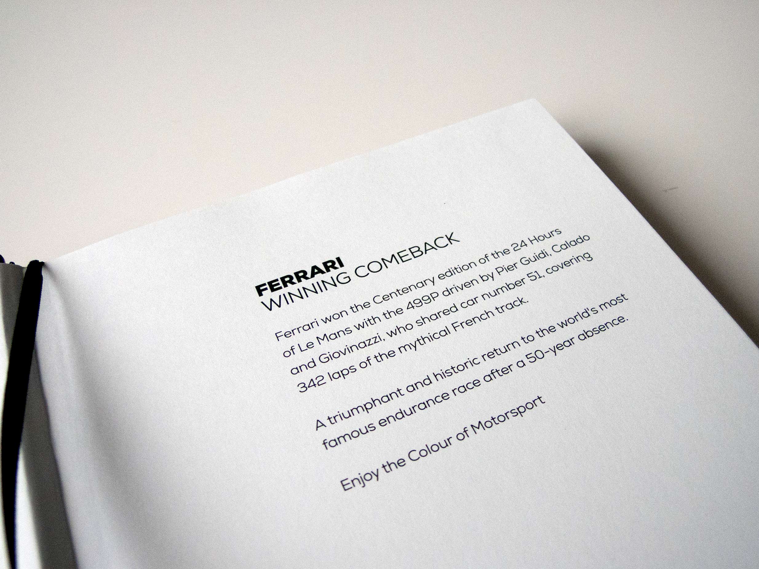 Notebook - Pier Guidi-Calado-Giovinazzi, Ferrari 499P Hypercar, 2023 24 Hours of Le Mans Winners