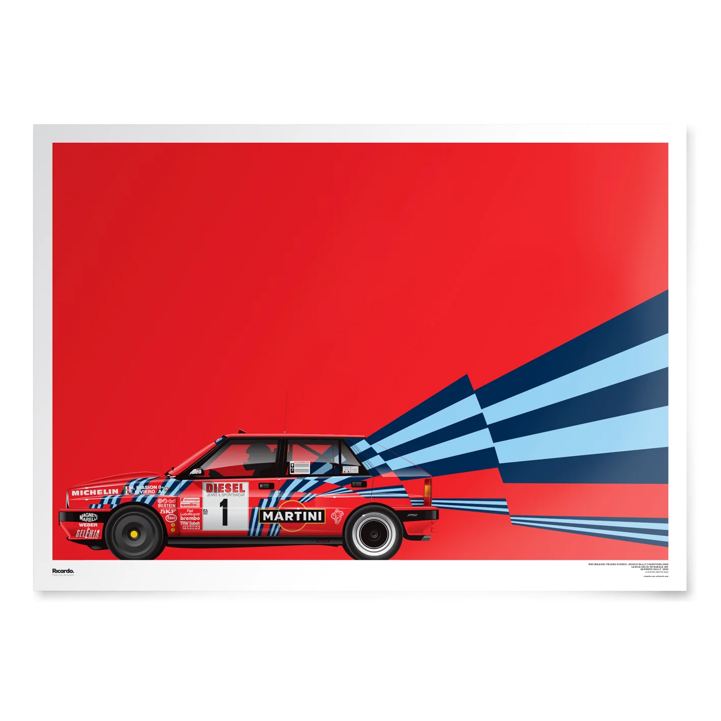 Miki Biasion-Tiziano Siviero, World Rally Champions 1989, Lancia Delta Integrale 16V, Sanremo Rally 1989