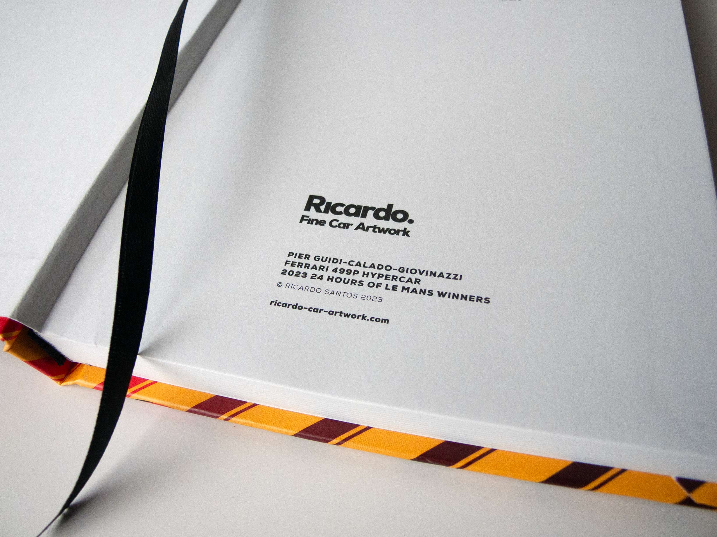 Notebook - Pier Guidi-Calado-Giovinazzi, Ferrari 499P Hypercar, 2023 24 Hours of Le Mans Winners