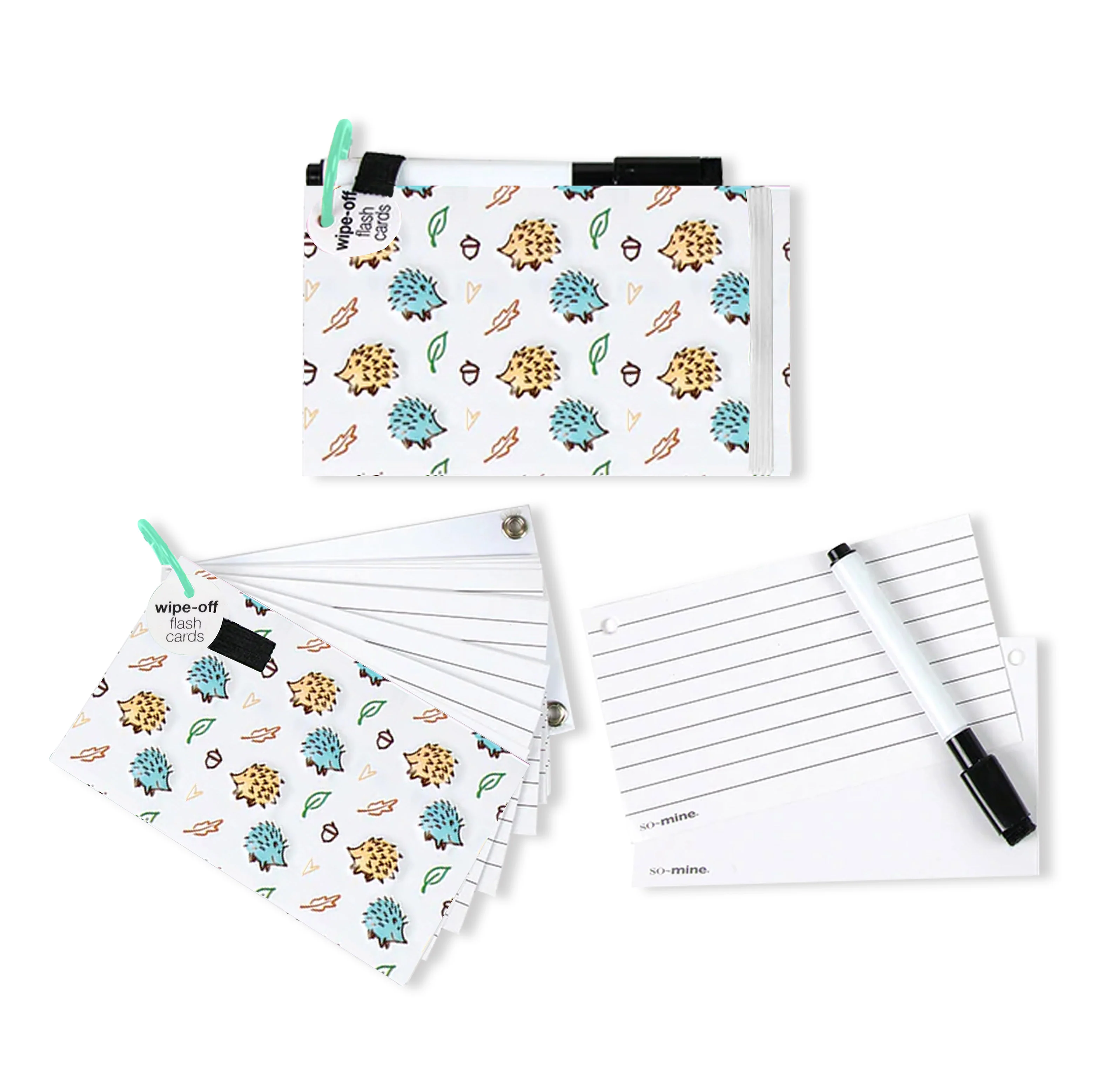 Hedgehog Dry and Erase Flash Cards