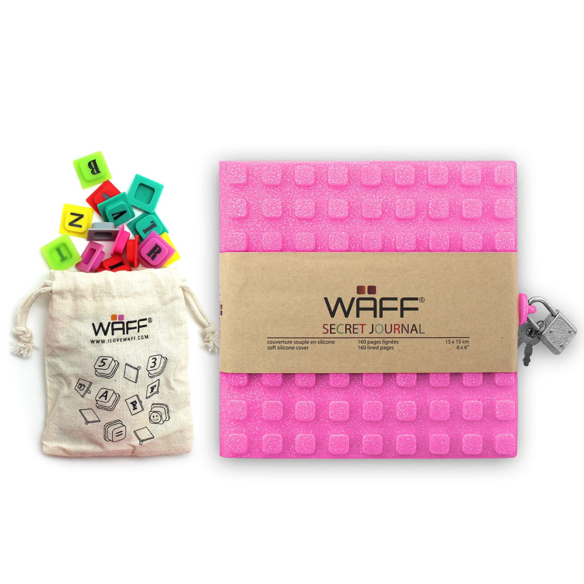 WAFF Glitter Secret Diary Combo - Pink
