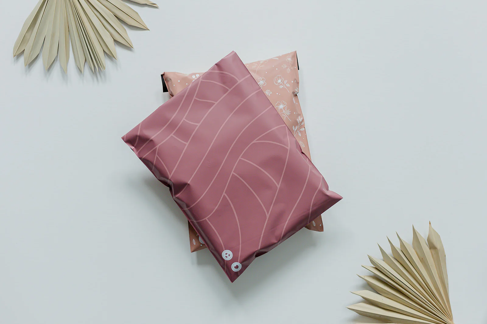 Copper Rose Leaf Biodegradable Mailers 10 x 13