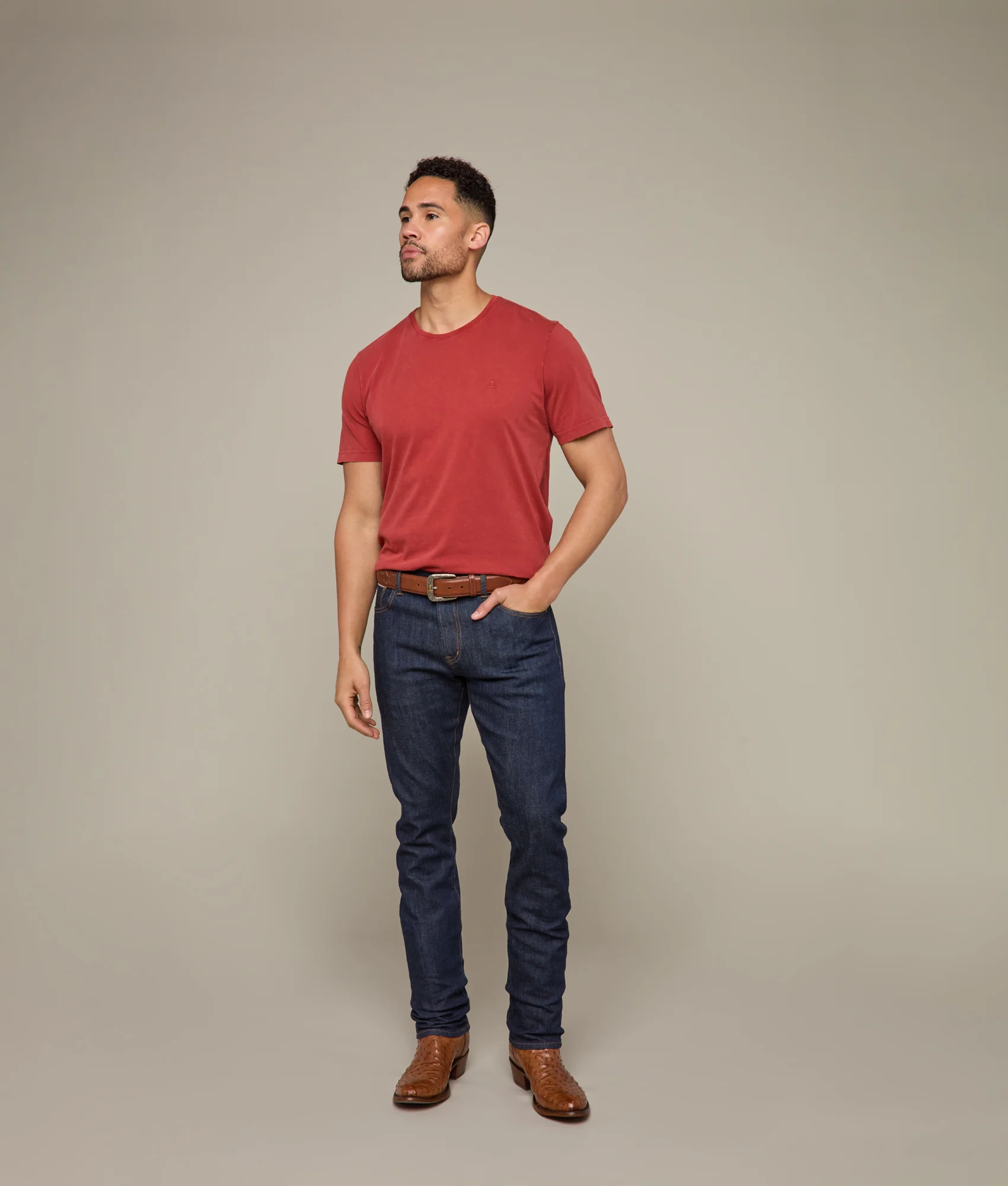 Lucchese Crewneck Tee :: Brick Red