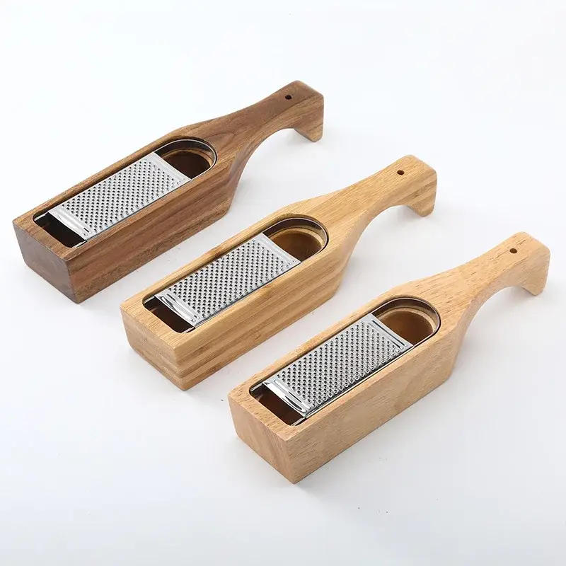 Cheese Grater with Wooden Handle & Container