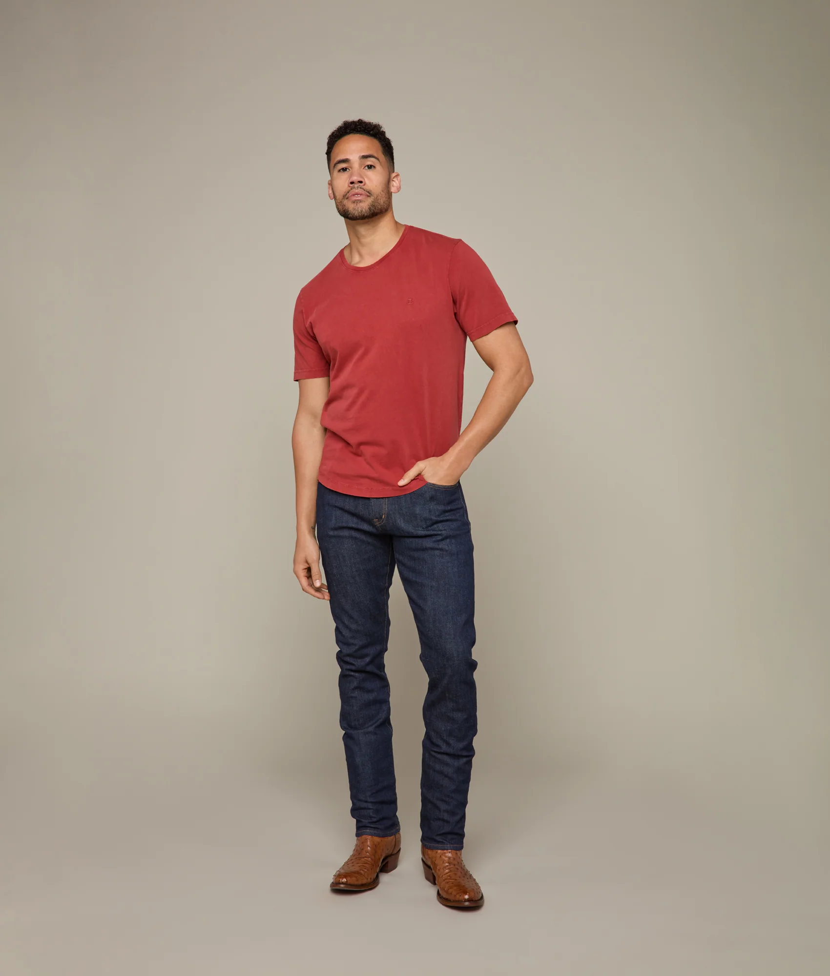 Lucchese Crewneck Tee :: Brick Red