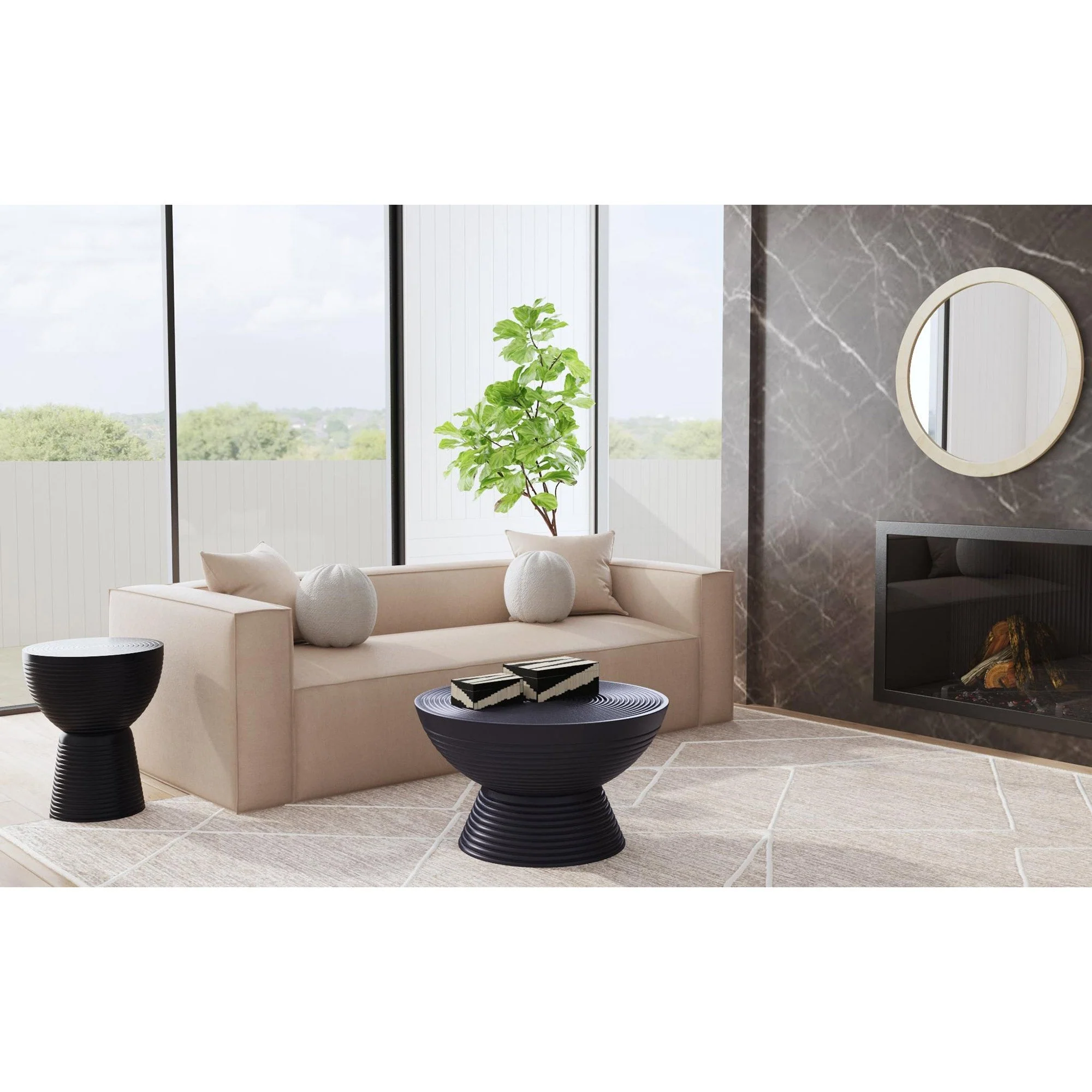 Kamari Geometric Inlay Decorative Nesting Box, Set of 2