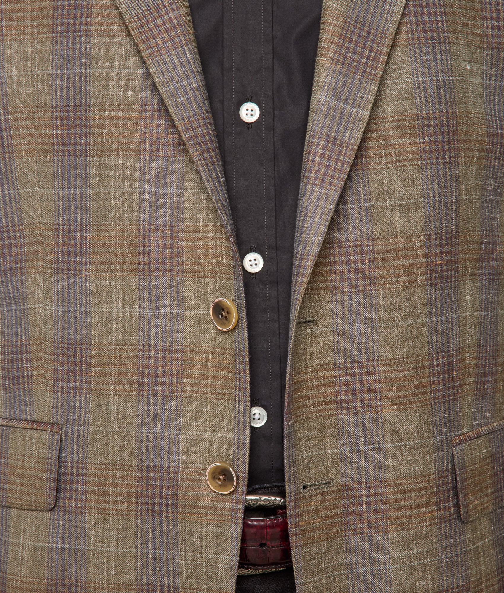 Lucchese Sport Coat :: Olive/Navy Plaid