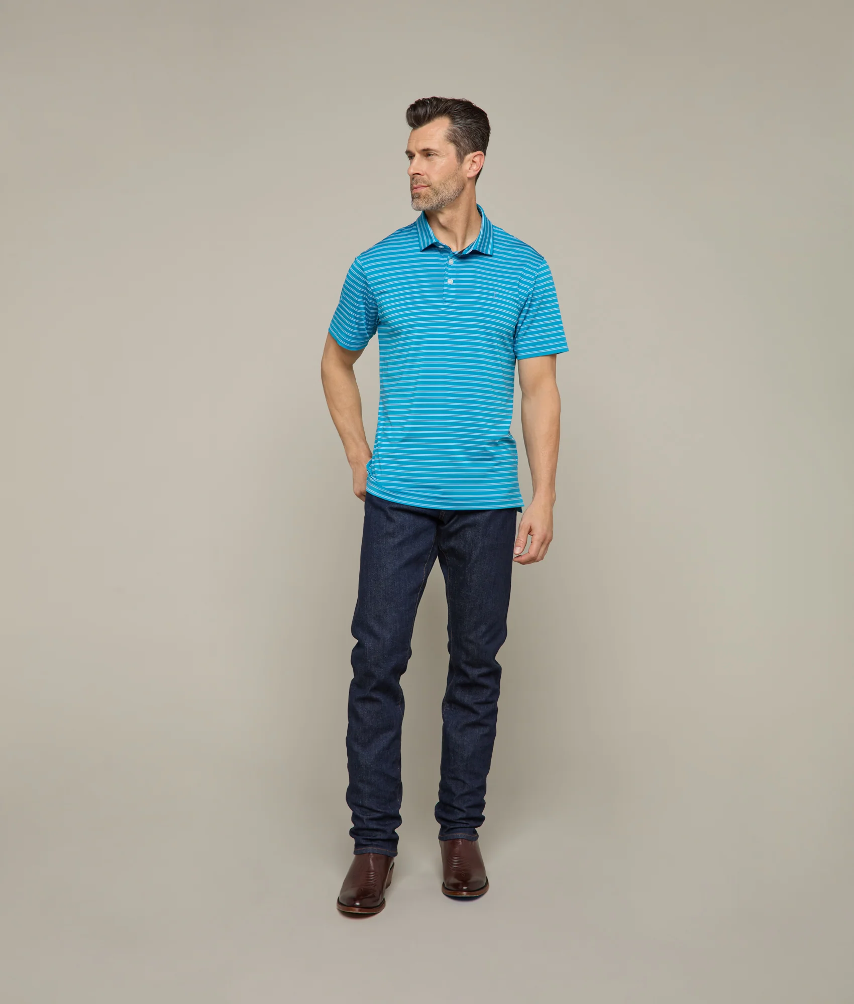 Lucchese Golf Polo :: Teal