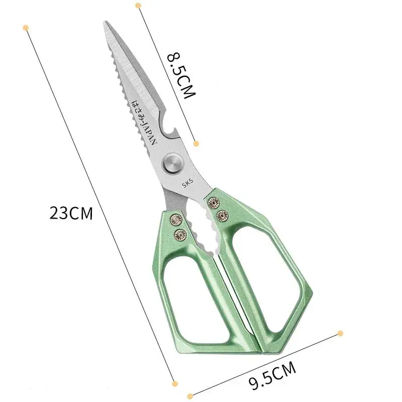 1pc Heavy-Duty Kitchen Scissors Stainless Steel Multi-Purpose Shears for Meat and Roast Cutting Household Cooking Food Scissors