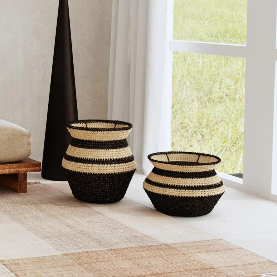 Striped Seagrass Basket
