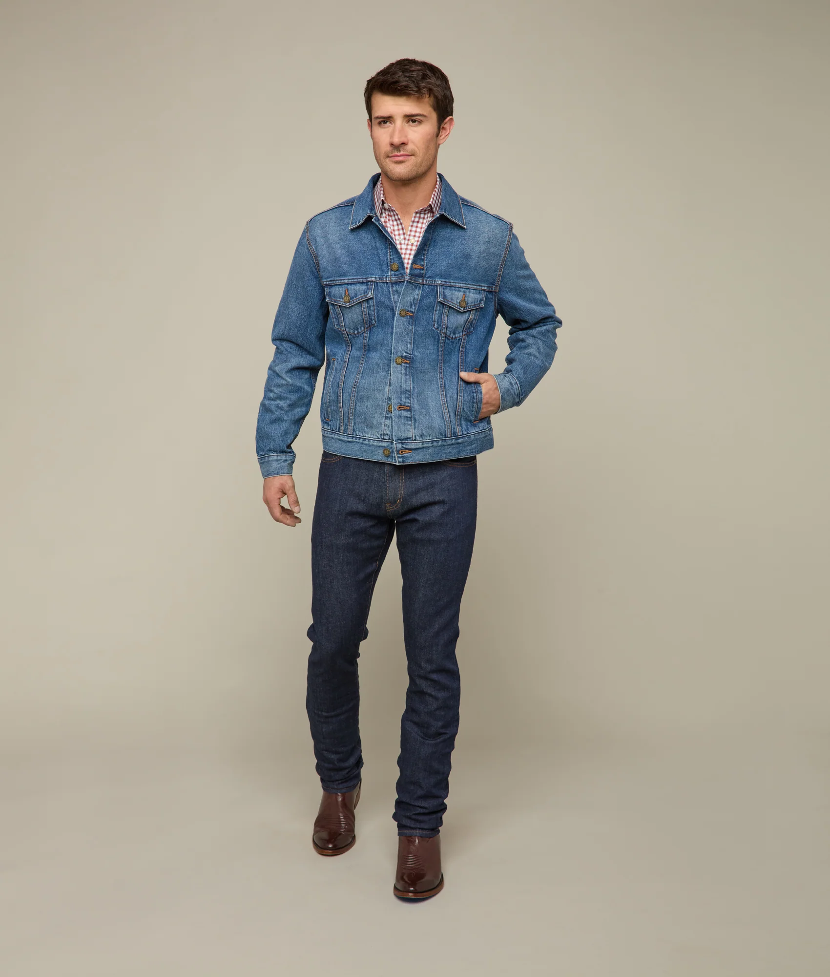 Earl Denim Trucker Jacket :: Saddleback Blue