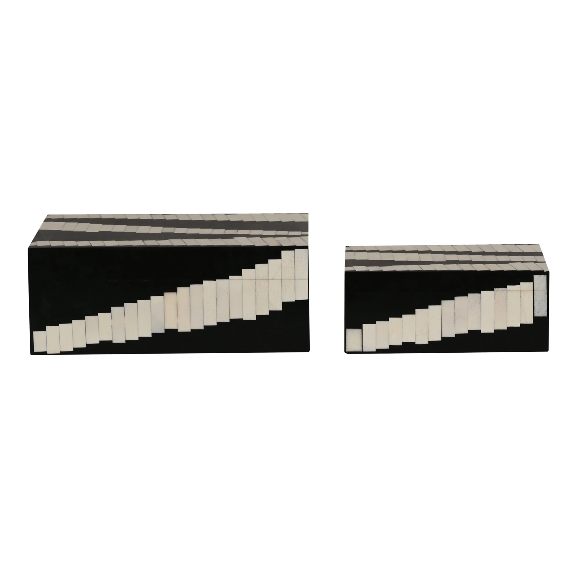 Kamari Geometric Inlay Decorative Nesting Box, Set of 2