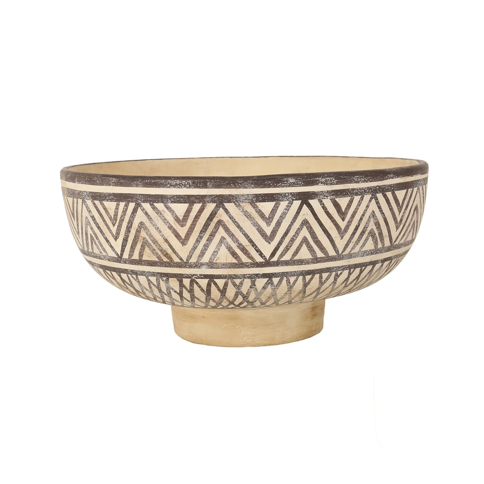 Terracotta Linear Abstract Decorative Bowl