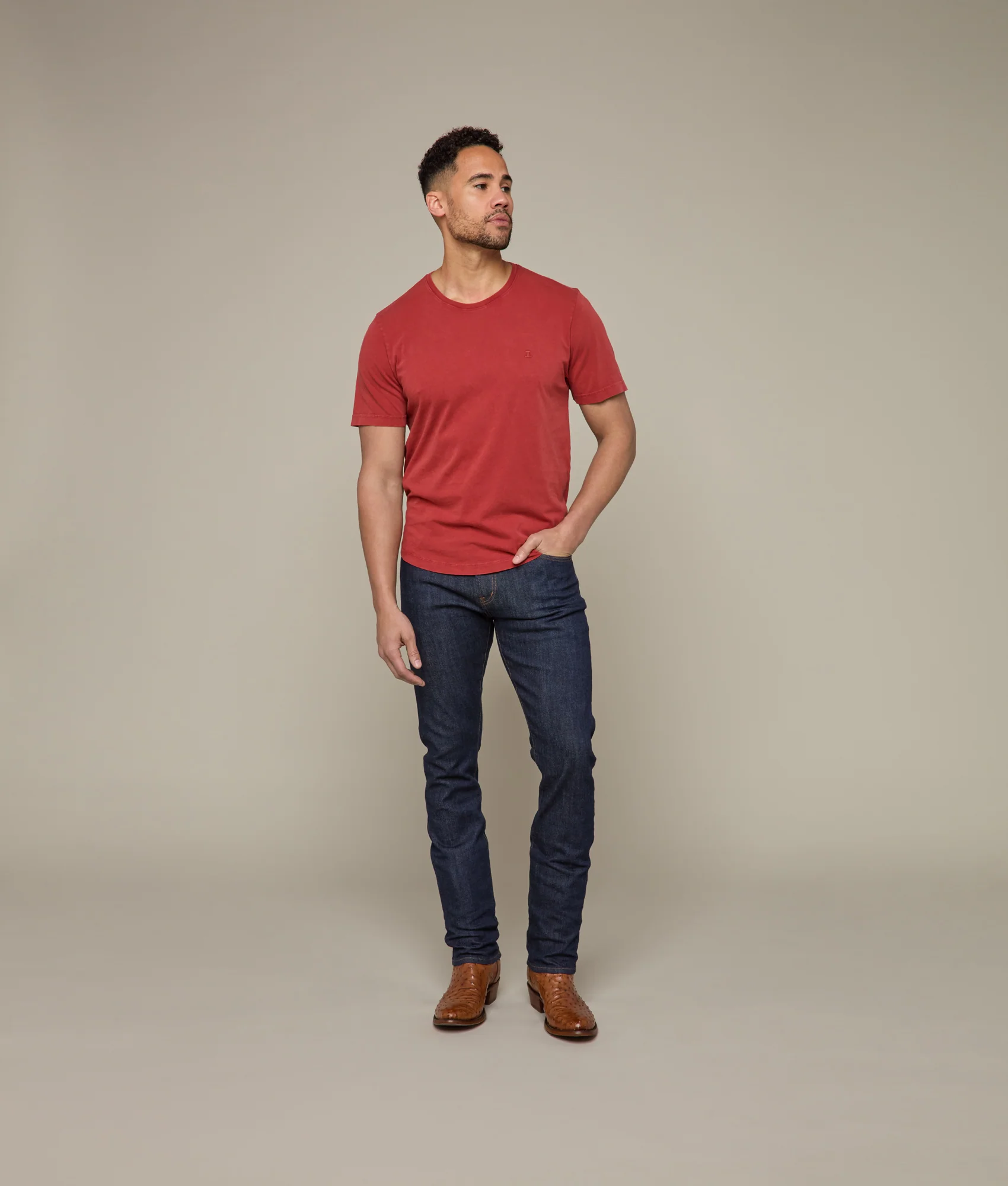 Lucchese Crewneck Tee :: Brick Red