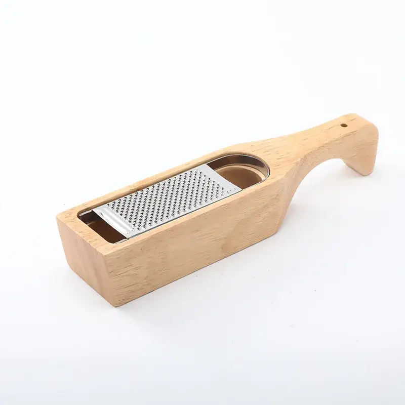 Cheese Grater with Wooden Handle & Container