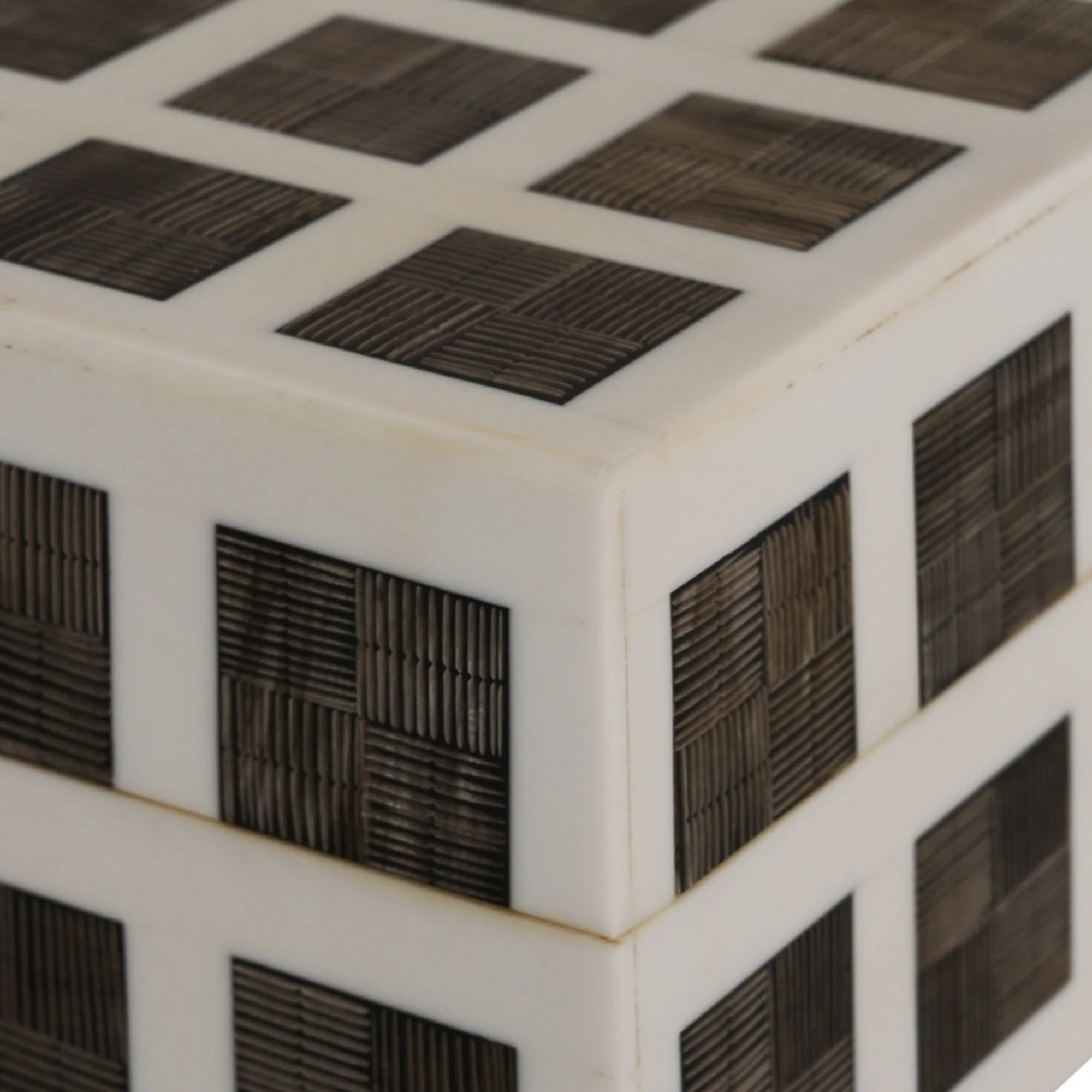 Cassia Carved Horn Decorative Nesting Box, Set of 2