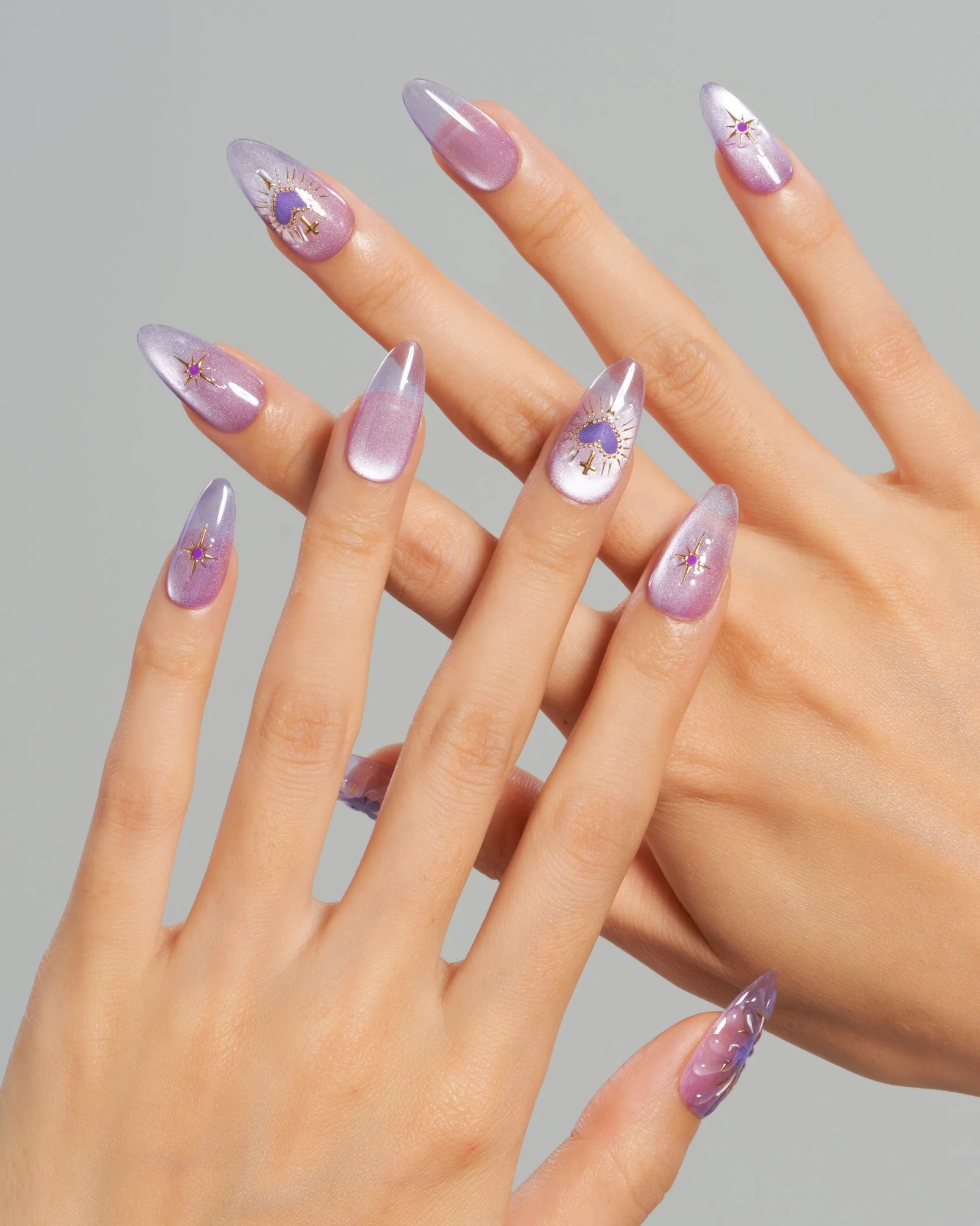 Cat Eye/Purple Heart(Handmade)