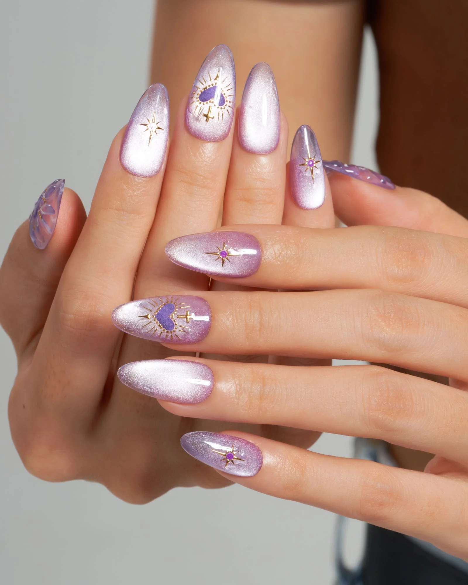 Cat Eye/Purple Heart(Handmade)