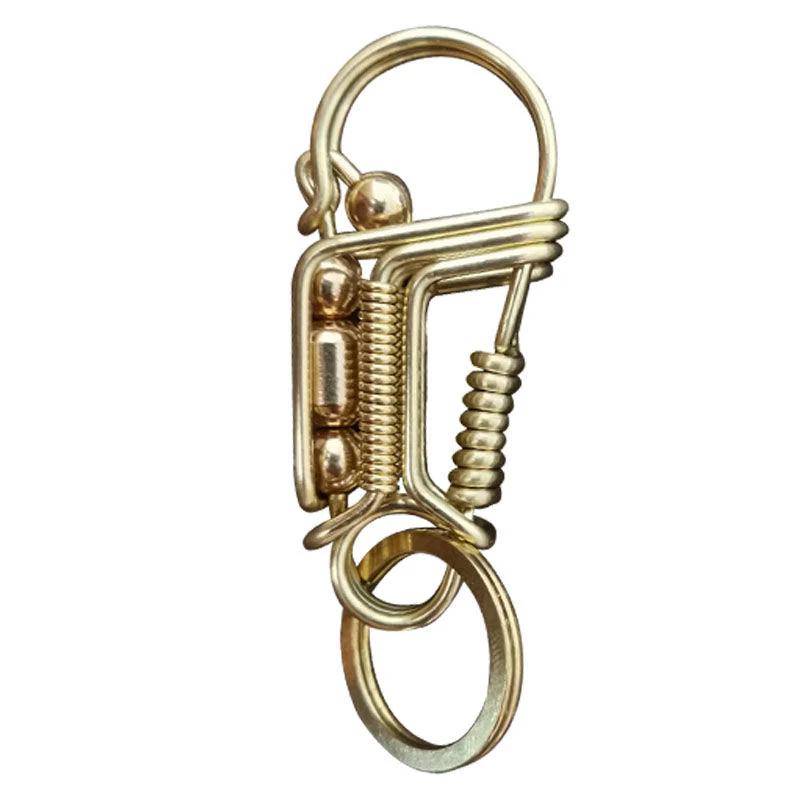 Barrel Beads Handmade Keychain [Steel & Brass]