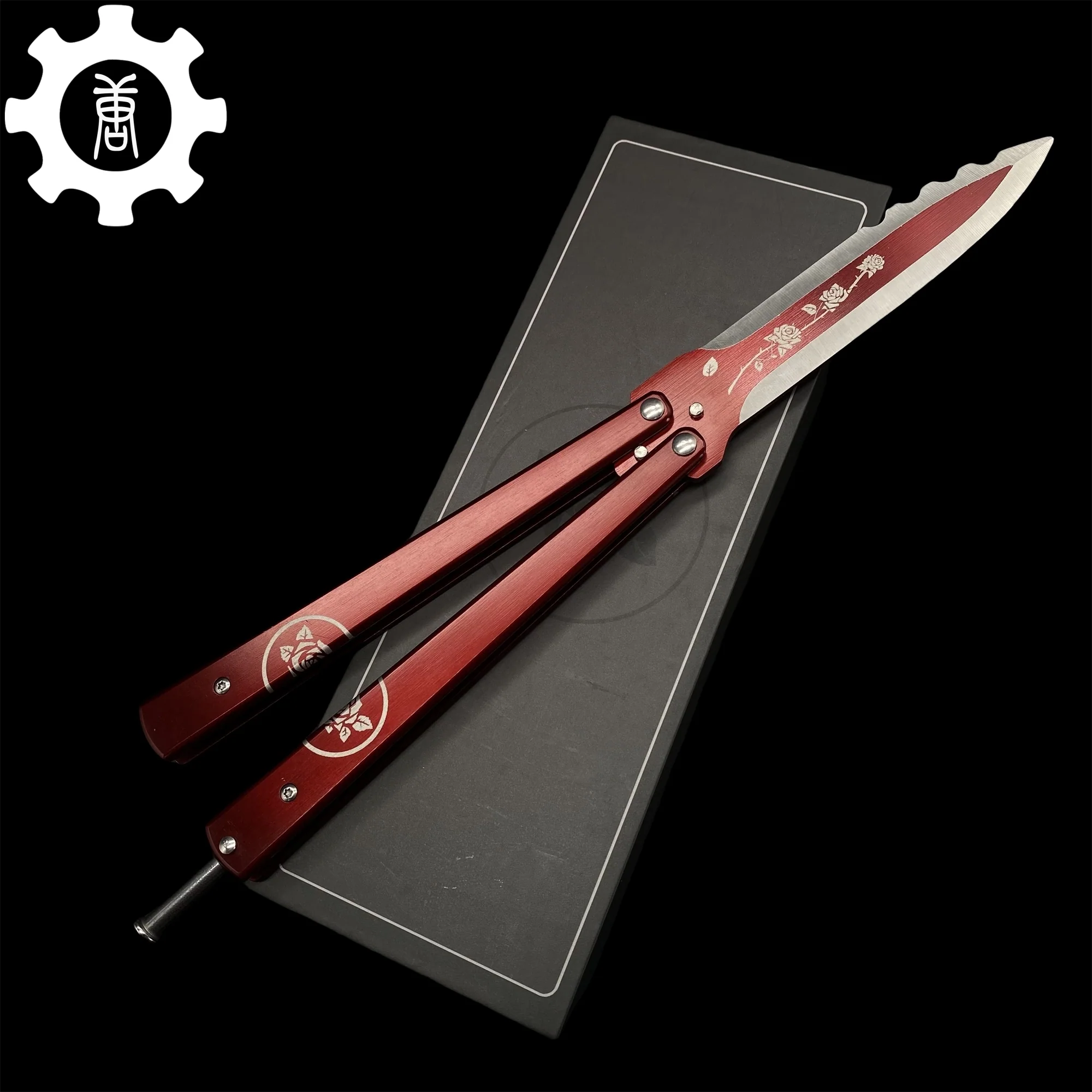 TF2 Black Rose Balisong Black Rose Butterfly Knife Replica IRL