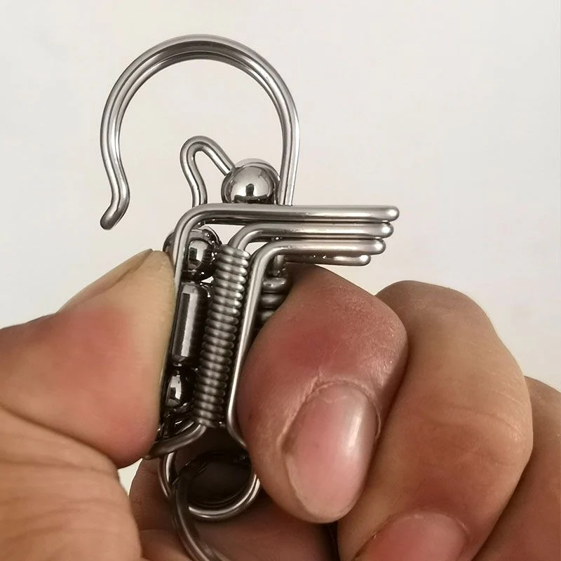 Barrel Beads Handmade Keychain [Steel & Brass]