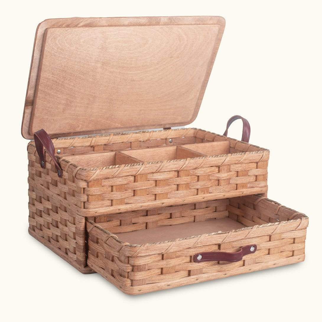 Large Sewing & Craft Basket | Sewing Organizer Box w/Drawer