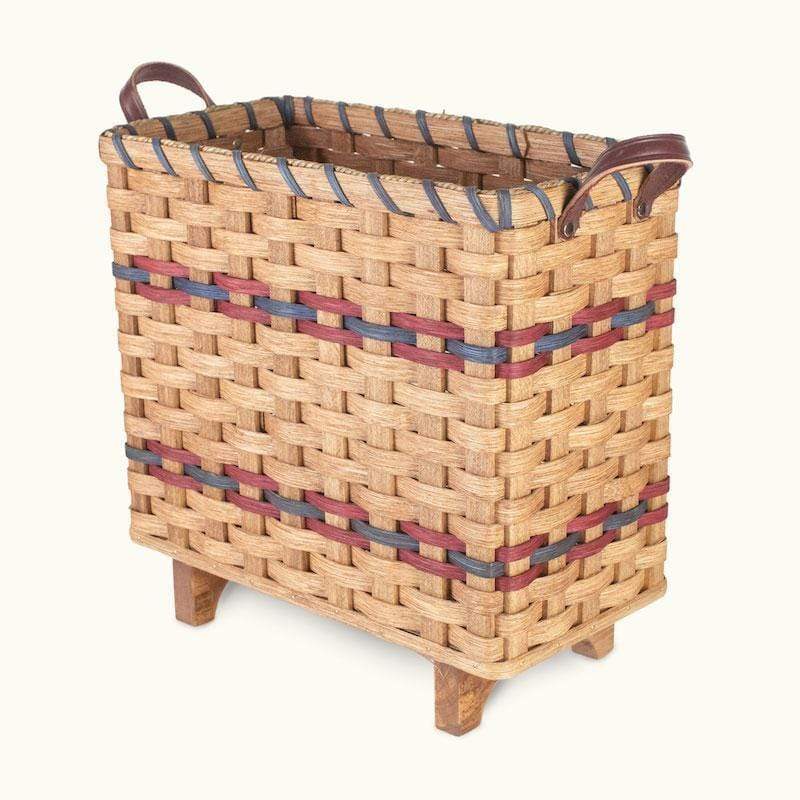 Slim Magazine Basket | Amish Woven Wicker Storage Basket w/Legs