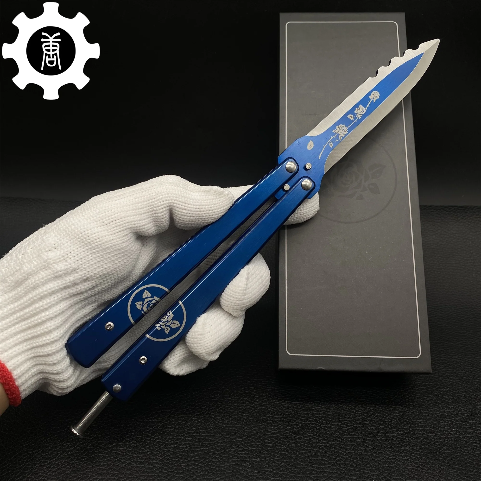TF2 Black Rose Balisong Black Rose Butterfly Knife Replica IRL