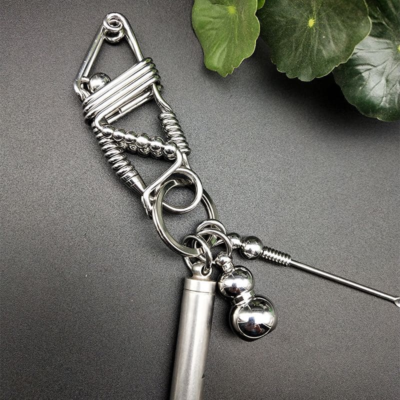 Handmade grasshopper keychain