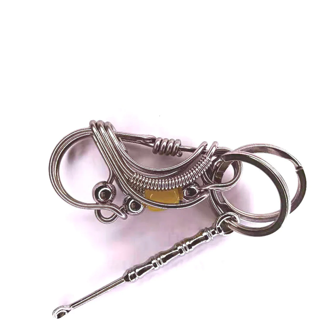 Color Barrel Beads Handmade Keychain