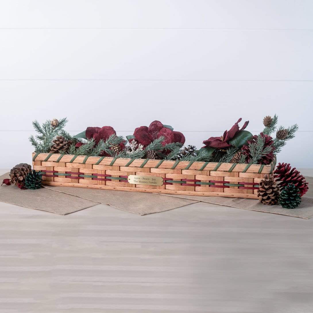 Farmhouse Table Centerpiece | Large Amish Wicker Decorative Tray