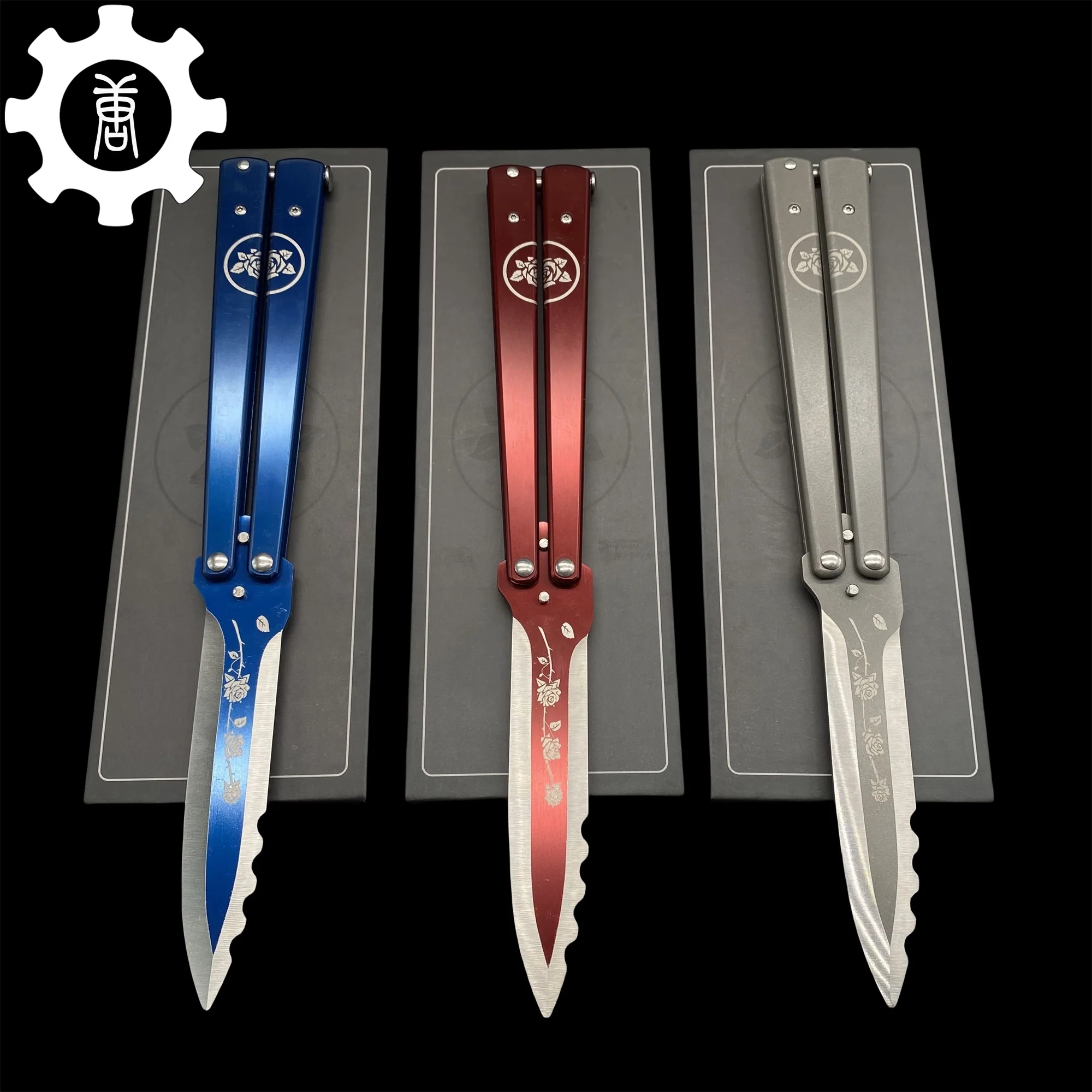 TF2 Black Rose Balisong Black Rose Butterfly Knife Replica IRL