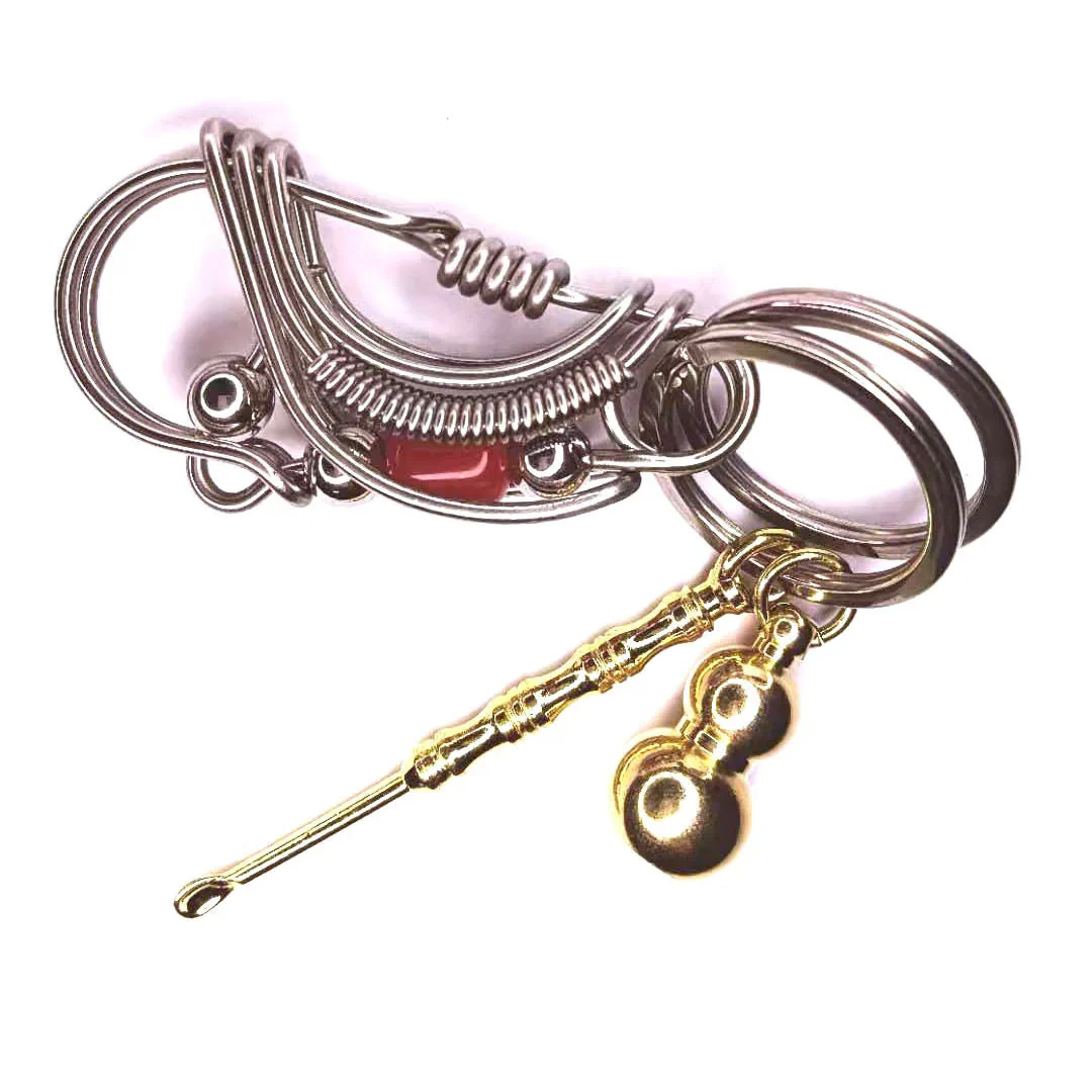 Color Barrel Beads Handmade Keychain