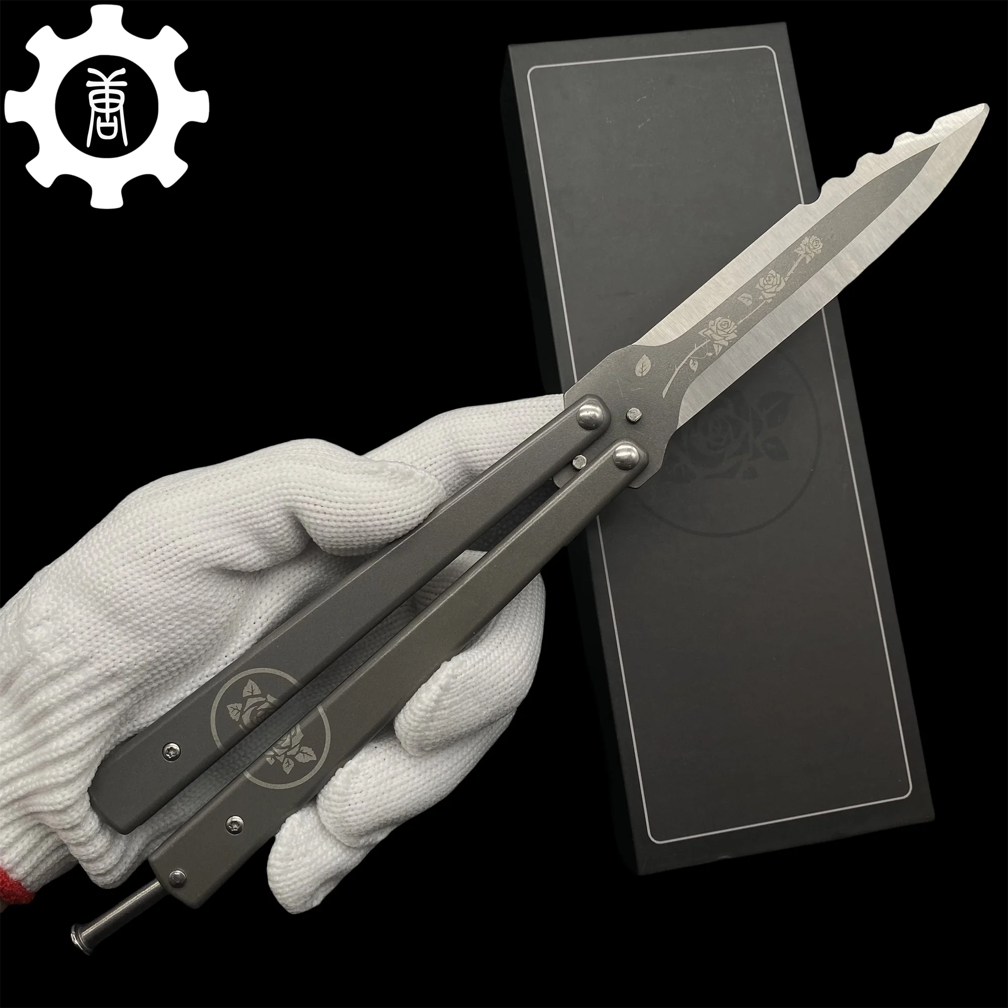 TF2 Black Rose Balisong Black Rose Butterfly Knife Replica IRL