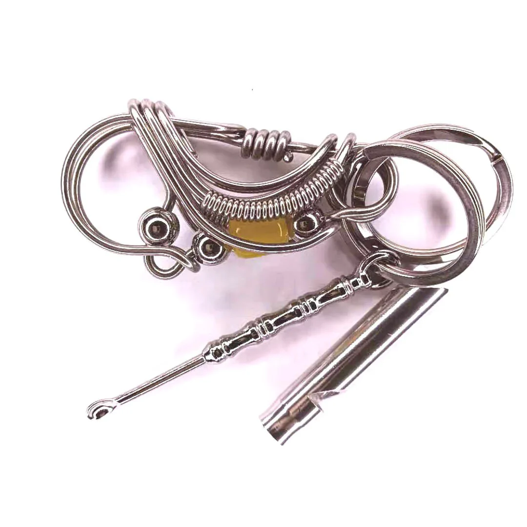 Color Barrel Beads Handmade Keychain