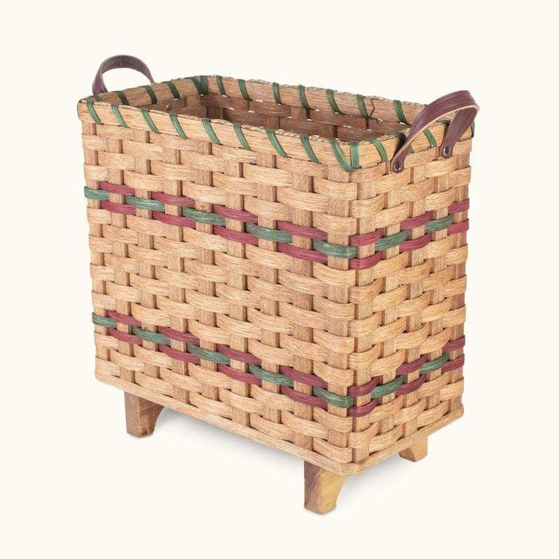 Slim Magazine Basket | Amish Woven Wicker Storage Basket w/Legs