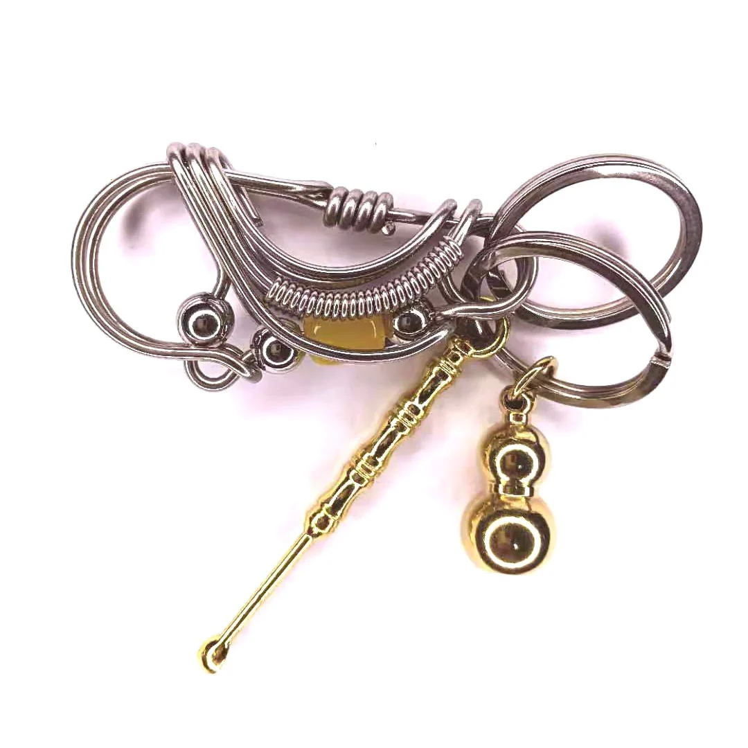 Color Barrel Beads Handmade Keychain