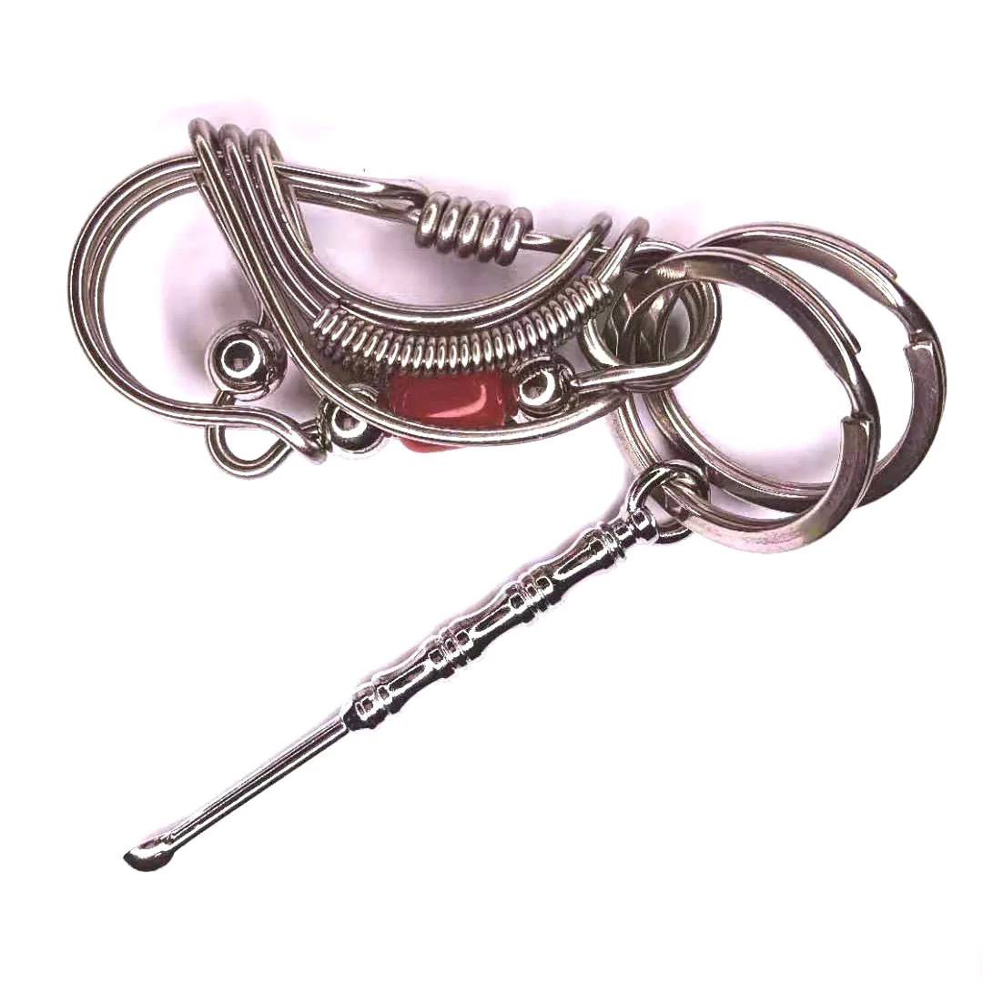 Color Barrel Beads Handmade Keychain