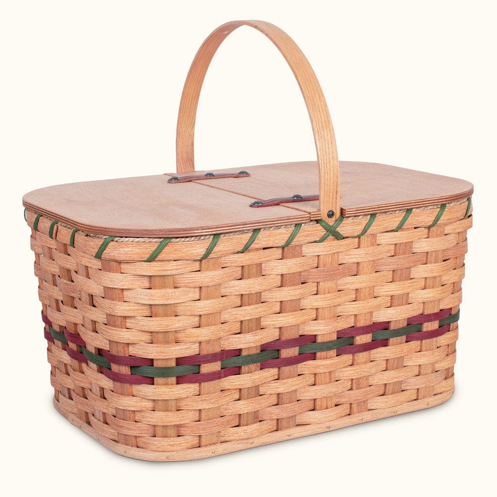 Large Vintage Picnic Basket | Amish Wicker Classic Family Picnic Basket