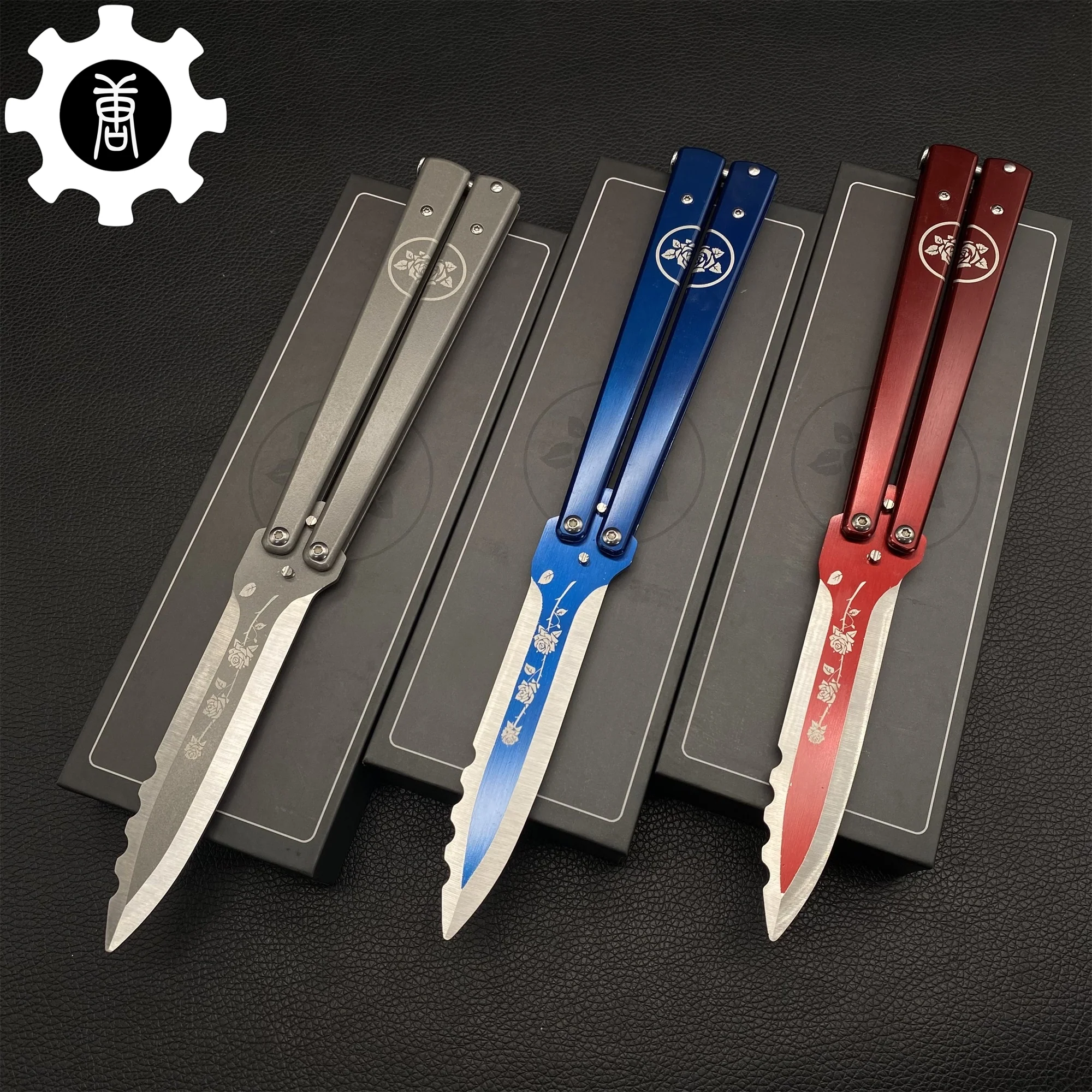 TF2 Black Rose Balisong Black Rose Butterfly Knife Replica IRL