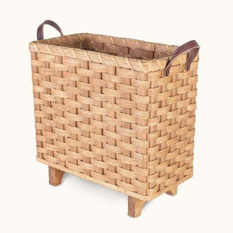 Slim Magazine Basket | Amish Woven Wicker Storage Basket w/Legs